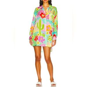 NWOT SPELL & GYPSY Margi Hour Shirt Dress in Tutti Frutti Oversize Revolve XS